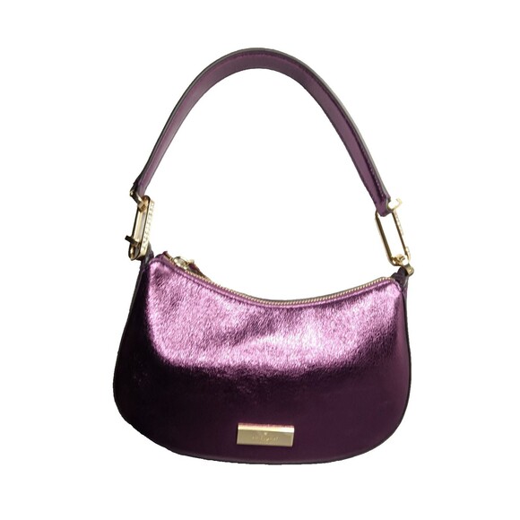 Kate Spade Nina Shoulder Bag Metallic Dark Raspberry MSRP $369 - Picture 1 of 11